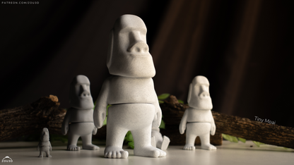 Tiny Moai - 3D printed collectible figure by ZOU3D, view 3