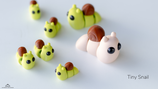 Cute Snail Figurine & Keychain - Tiny 3D Printed Garden Desk Decor, Gift for Snail Lovers