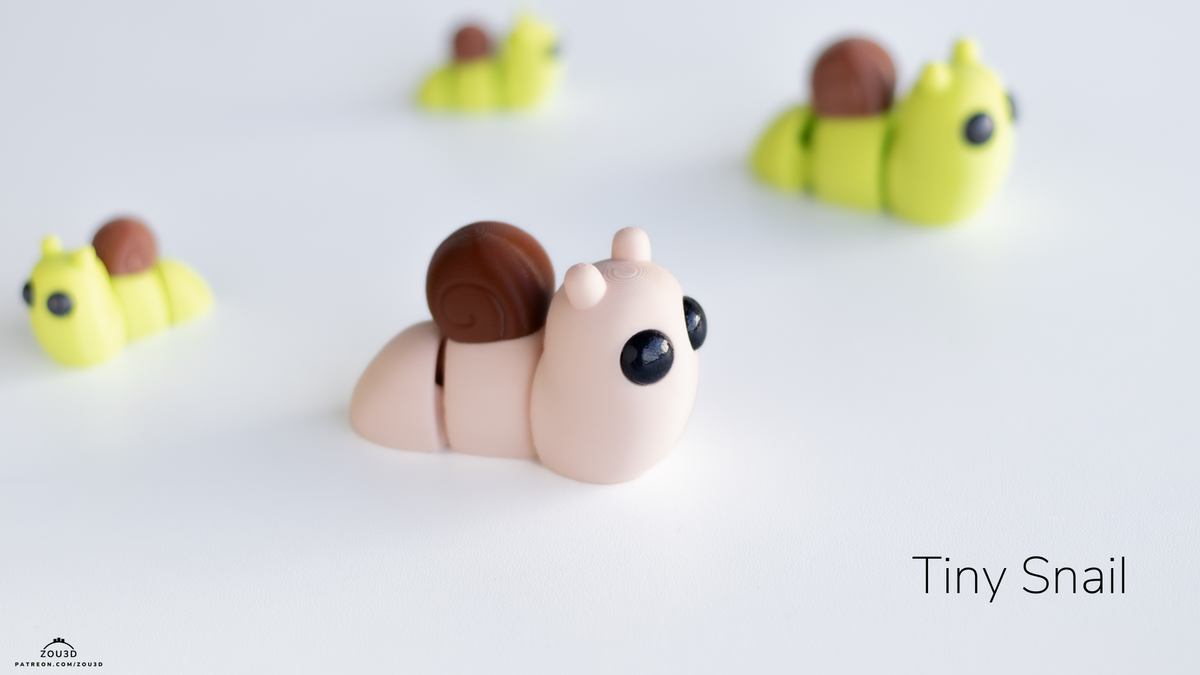 Tiny Snail - 3D printed collectible figure by ZOU3D, view 4