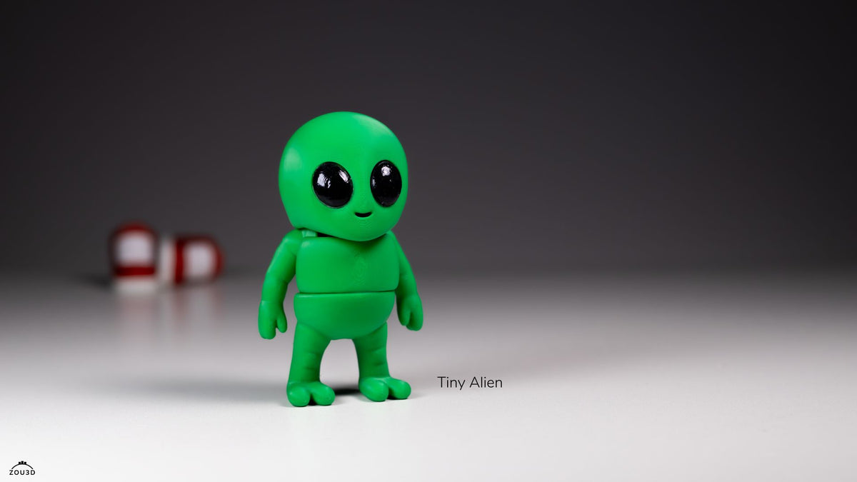 Tiny Alien - 3D printed collectible figure by ZOU3D, view 2