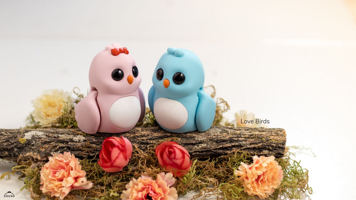 Love Birds - 3D printed collectible figure, design by ZOU3D
