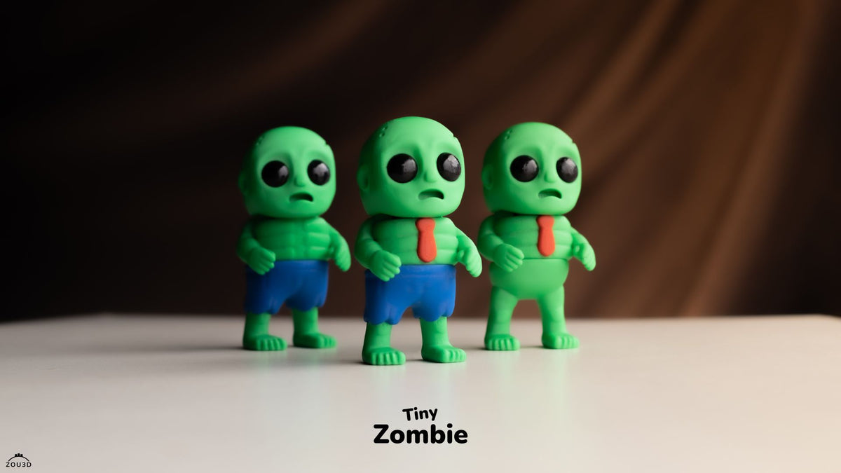 Tiny Zombie - 3D printed collectible figure by ZOU3D, view 2