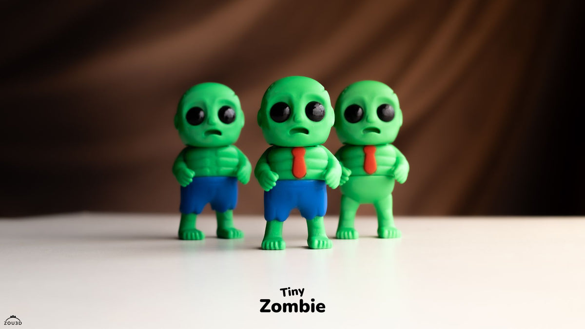 Tiny Zombie - 3D printed collectible figure by ZOU3D, view 3