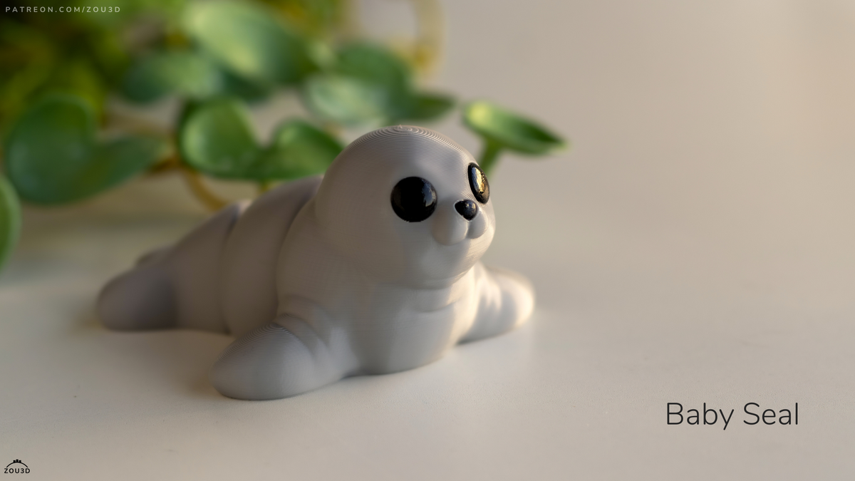 Baby Seal - 3D printed collectible figure by ZOU3D, view 6