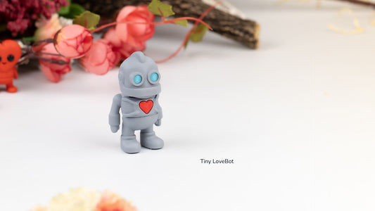 Tiny LoveBot - 3D printed collectible figure, design by ZOU3D