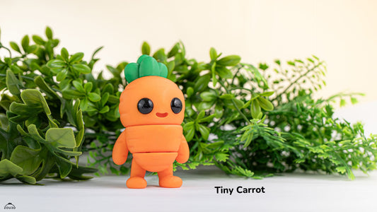 Tiny Carrot - 3D printed collectible figure, design by ZOU3D