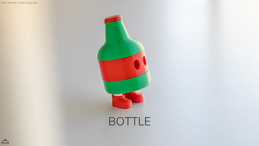 Zou Bottle - 3D printed collectible figure, design by ZOU3D