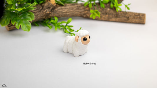 Baby Sheep - 3D printed collectible figure, design by ZOU3D