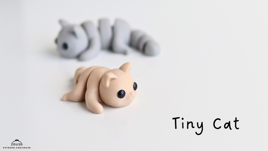 Tiny Baby Cat - 3D printed collectible figure, design by ZOU3D