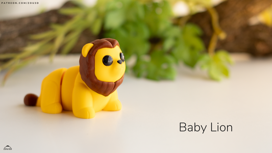 Baby Lion - 3D printed collectible figure by ZOU3D, view 2