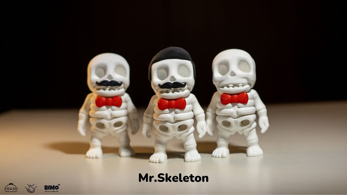Mr Skeleton - 3D printed collectible figure, design by ZOU3D