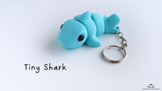 Tiny Baby Shark - 3D printed collectible figure, design by ZOU3D