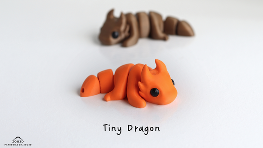 Tiny Zou Baby Dragon - 3D printed collectible figure, design by ZOU3D