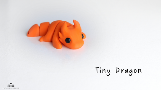 Tiny Zou Baby Dragon - 3D printed collectible figure by ZOU3D, view 2