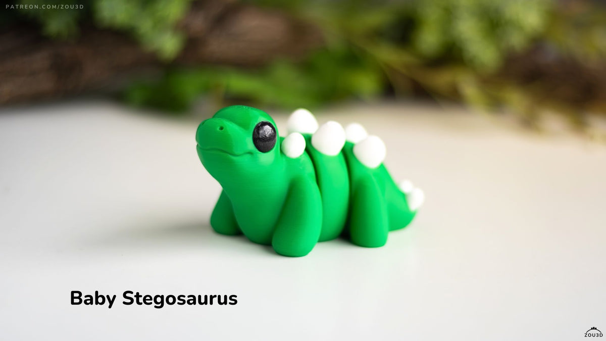 Baby Stegosaurus - 3D printed collectible figure, design by ZOU3D