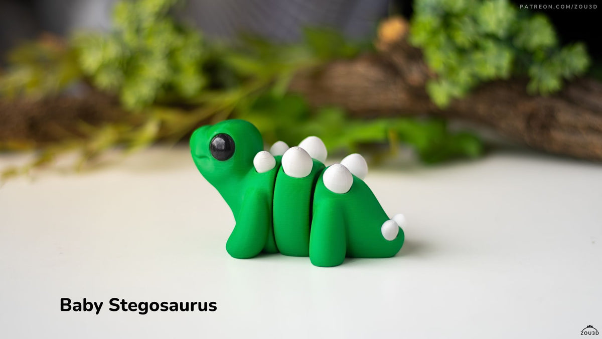 Baby Stegosaurus - 3D printed collectible figure by ZOU3D, view 2