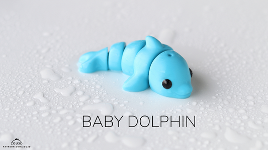 Baby Dolphin - 3D printed collectible figure, design by ZOU3D