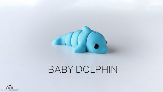 Baby Dolphin - 3D printed collectible figure by ZOU3D, view 2