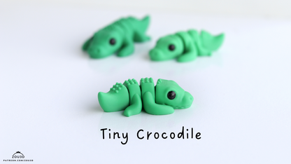 Tiny Baby Crocodile - 3D printed collectible figure, design by ZOU3D