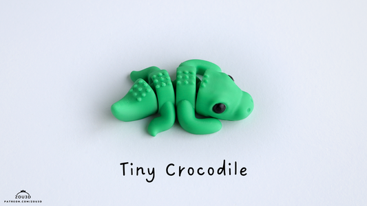 Tiny Baby Crocodile - 3D printed collectible figure by ZOU3D, view 2
