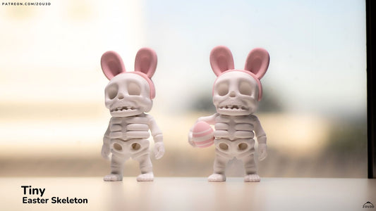 Tiny Easter Skeleton - 3D printed collectible figure, design by ZOU3D