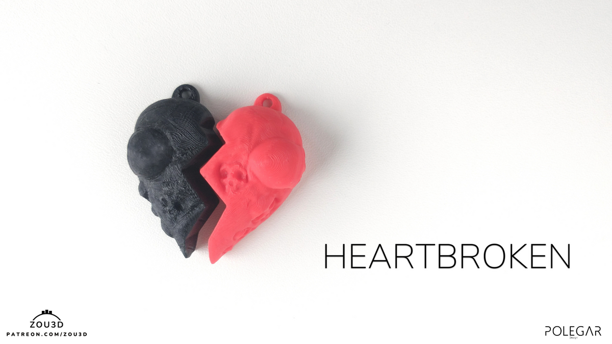Heartbroken - 3D printed collectible figure by ZOU3D, view 3