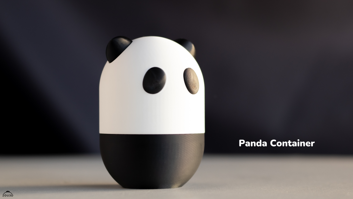Panda Container - 3D printed collectible figure, design by ZOU3D