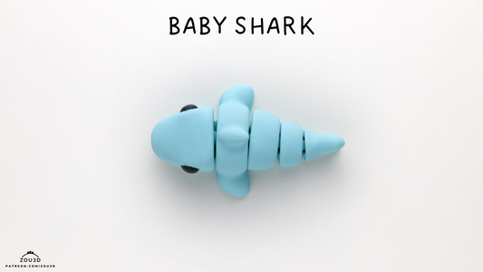 Baby Shark - 3D printed collectible figure, design by ZOU3D