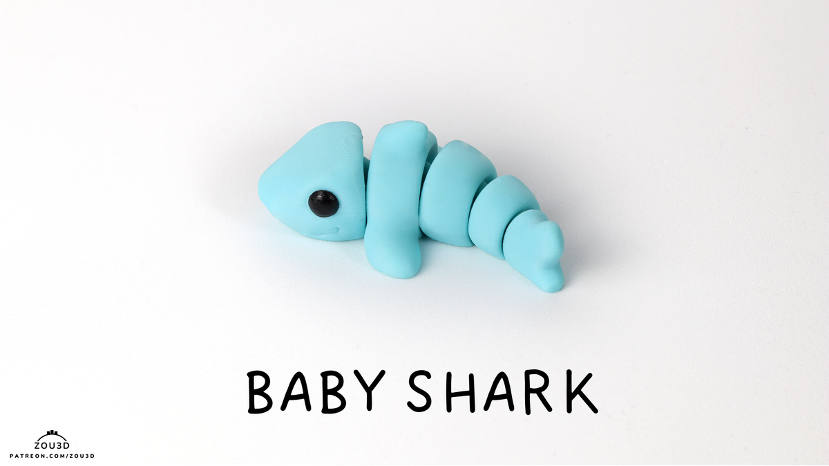 Baby Shark - 3D printed collectible figure by ZOU3D, view 3