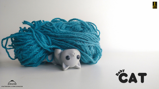 Baby Cat - 3D printed collectible figure, design by ZOU3D