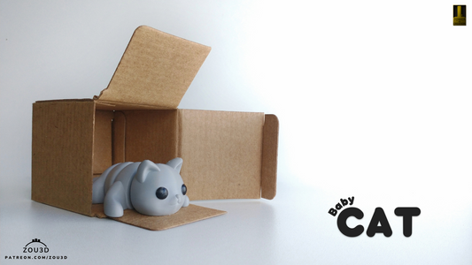 Baby Cat - 3D printed collectible figure by ZOU3D, view 2