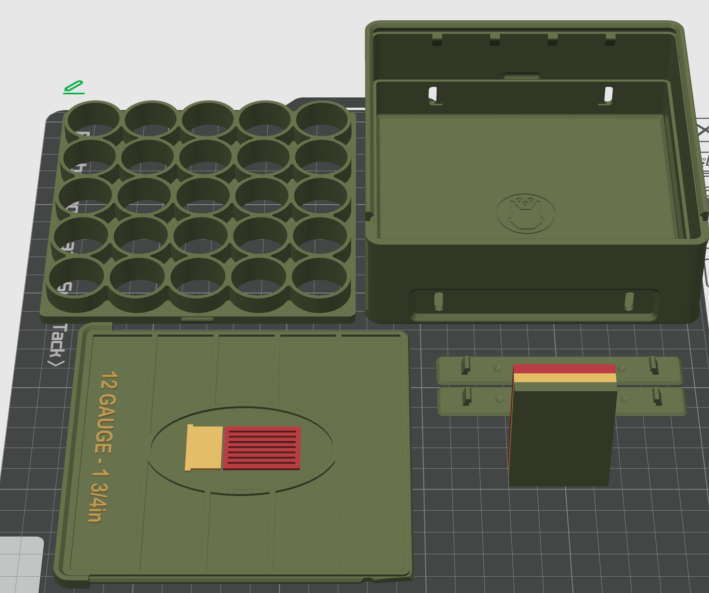 12 gauge 25 shell 3D printed ammo storage box by SquigglePrintz