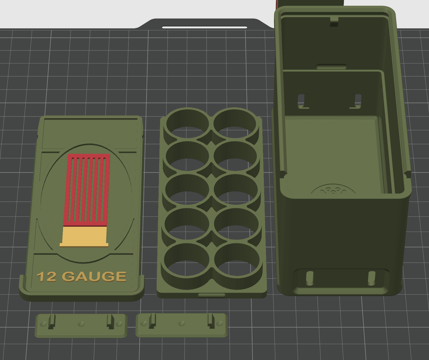 12 gauge 10 shell 3D printed ammo storage box by SquigglePrintz