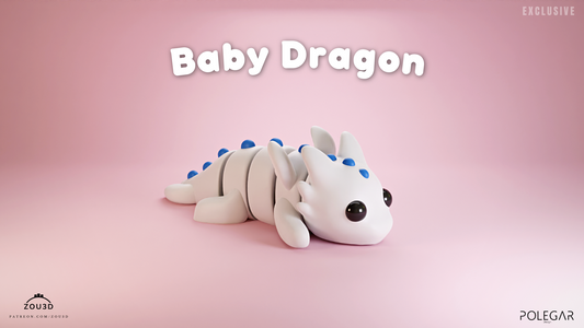 Baby Dragon - 3D printed collectible figure by ZOU3D, view 2