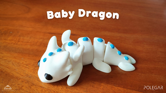 Baby Dragon - 3D printed collectible figure by ZOU3D, view 3