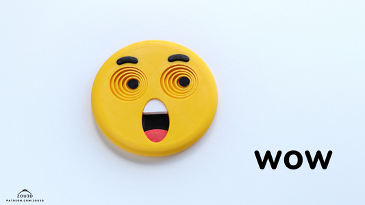 Emoji wow - 3D printed collectible figure, design by ZOU3D