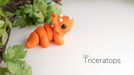Baby Triceratops - 3D printed collectible figure, design by ZOU3D
