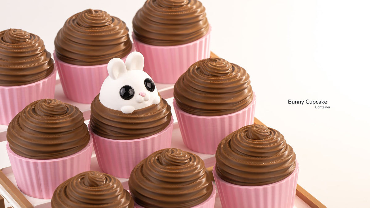 Bunny Cupcake Container - 3D printed collectible figure by ZOU3D, view 2