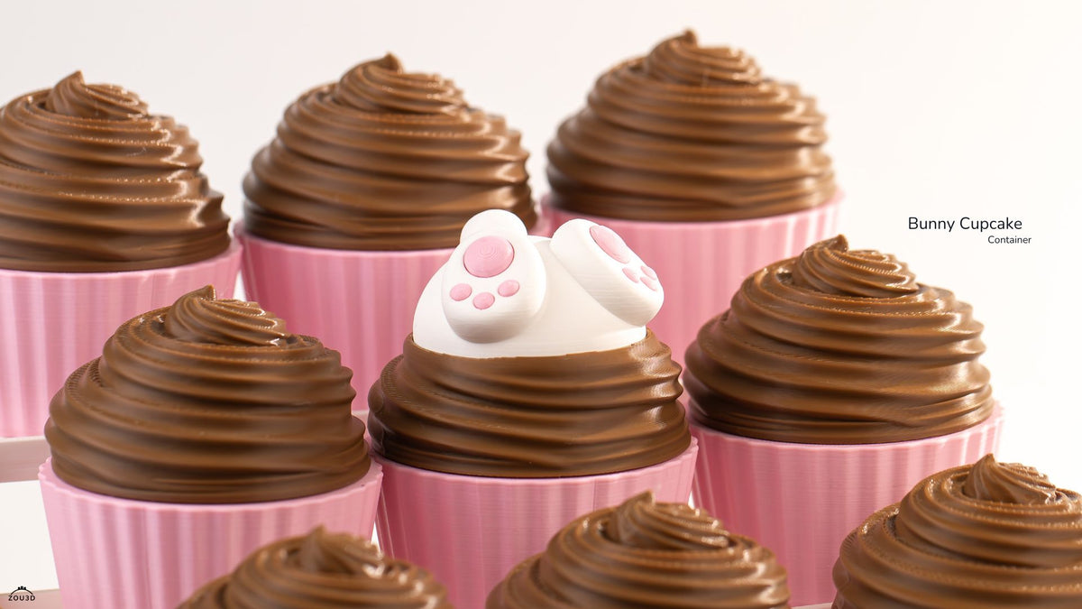 Bunny Cupcake Container - 3D printed collectible figure by ZOU3D, view 4