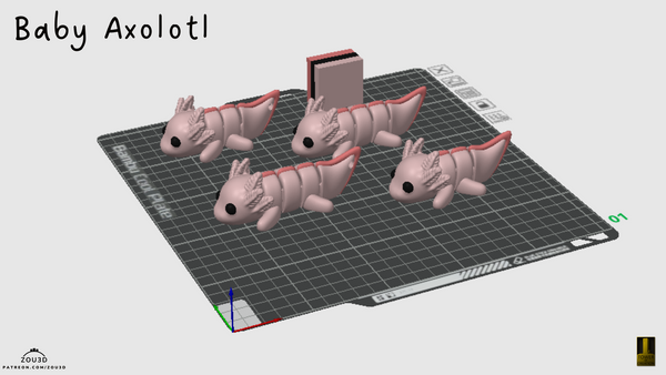 Little Baby Axolotl — 3D Printed Collectible Figure