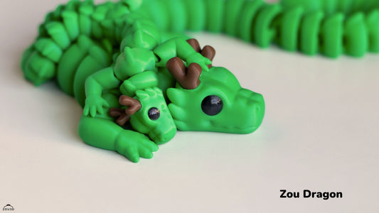 Zou Dragon - 3D printed collectible figure, design by ZOU3D