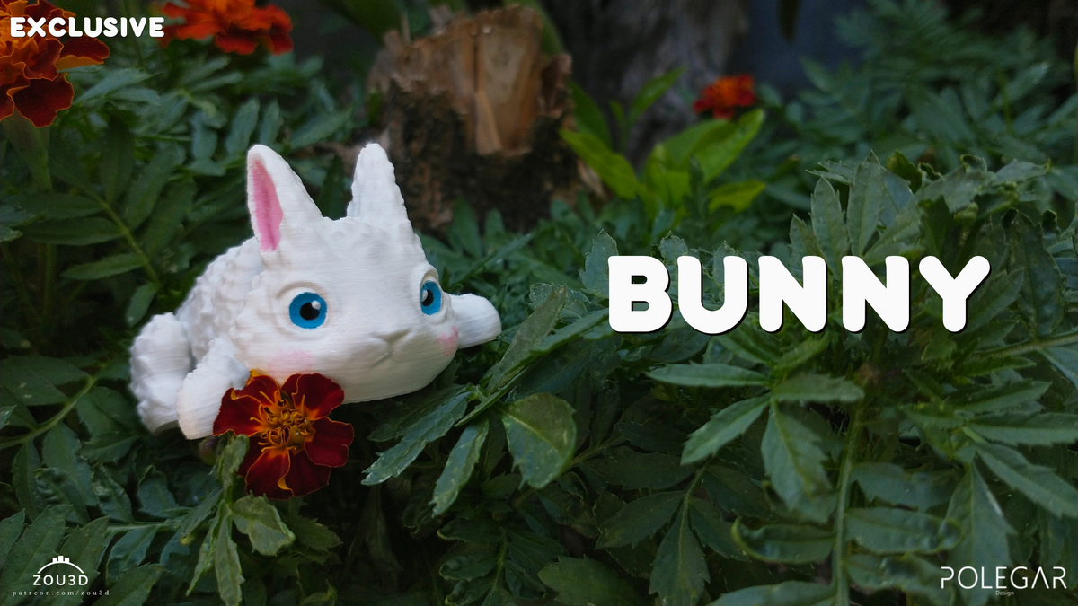 Bunny - 3D printed collectible figure by ZOU3D, view 2