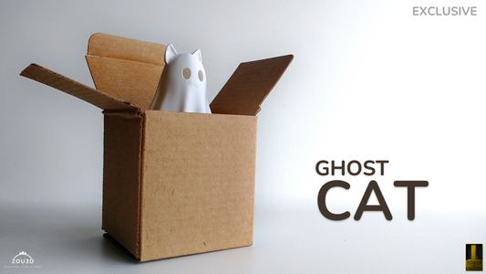 Cat Ghost - 3D printed collectible figure, design by ZOU3D
