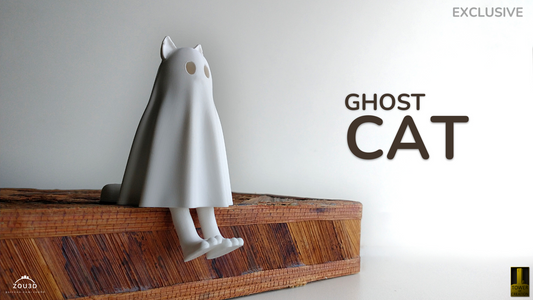 Cat Ghost - 3D printed collectible figure by ZOU3D, view 2