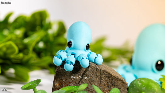 Baby Octopus Remake - 3D printed collectible figure, design by ZOU3D