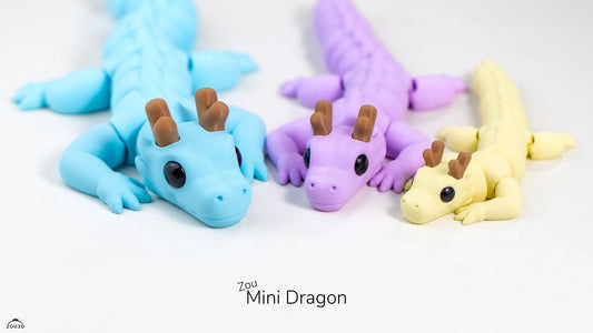 Zou Mini Dragon - 3D printed collectible figure, design by ZOU3D