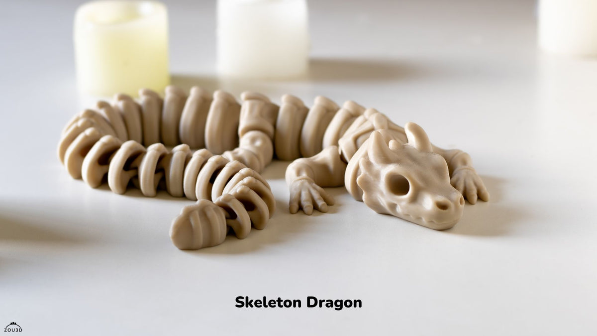 Skeleton Dragon - 3D printed collectible figure, design by ZOU3D