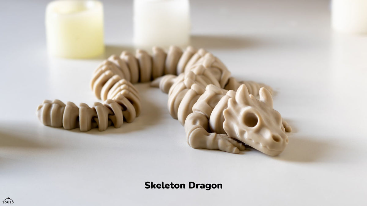 Skeleton Dragon - 3D printed collectible figure by ZOU3D, view 3