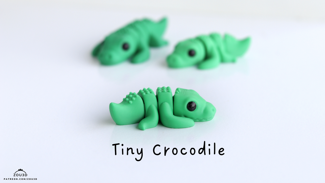 Tiny Crocodile 3D Print | Playful Reptile Decor