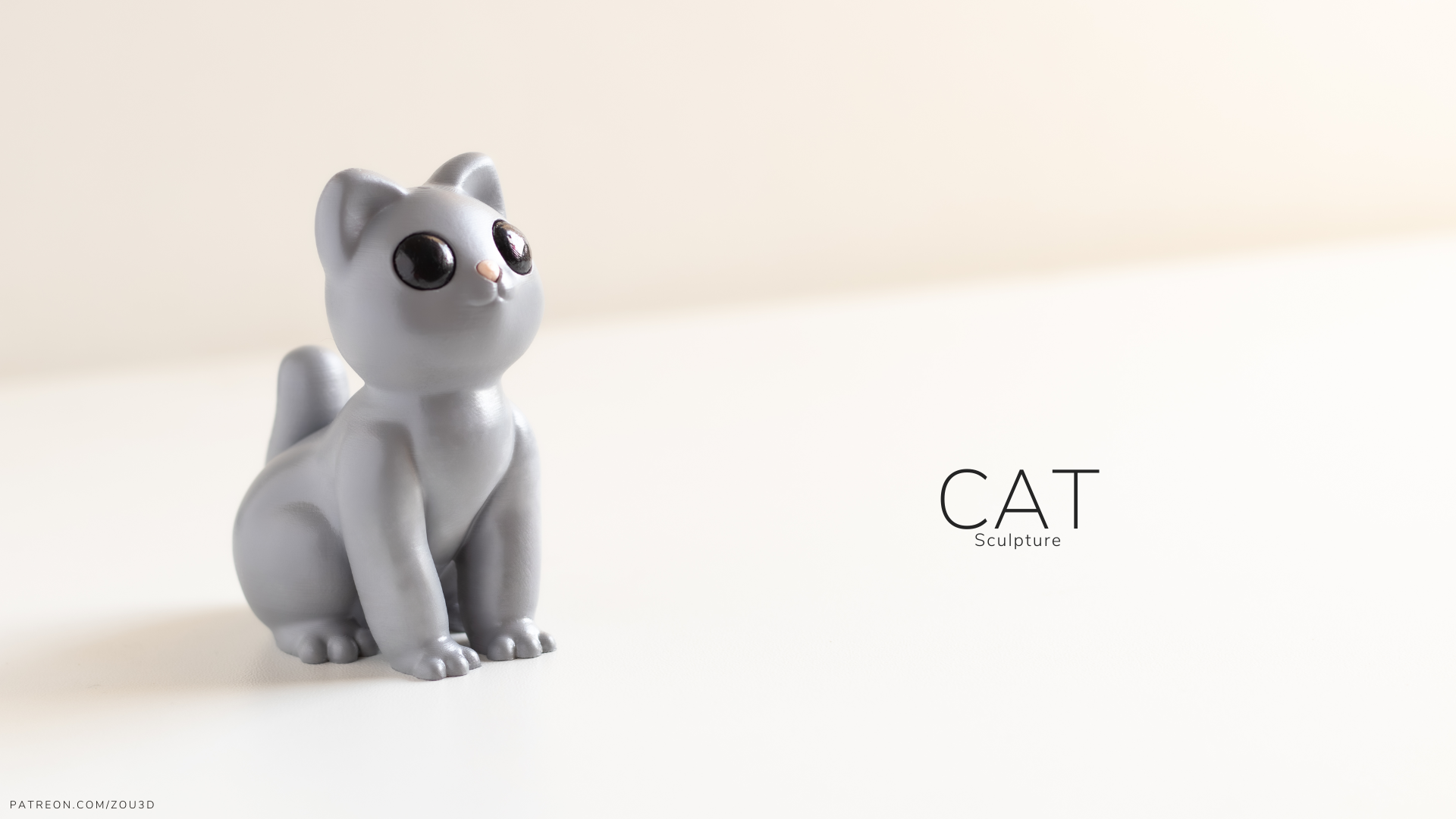 Cat Sculpture 3D Print | Fun &amp; Playful Decor